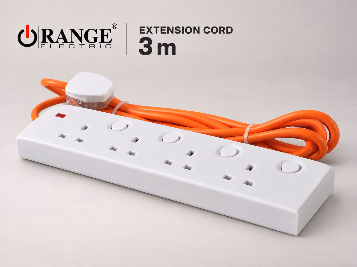 ORANGE Extension Cord - 3 Meter - Image 1